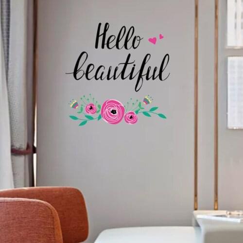 Hello Beautiful Wall Stickers Living Room Bedroom Dressing Table Dressing Room Background Wall Decoration PVC Wall Decoration