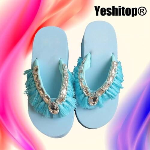 2018 Summer Designer Flip Flops Women Wedges Sandals for girls with Fringe Tassel for casual and beach attire slippers