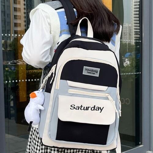 Women Fashion Designer Backpack Purses College Laptop Bagpack Nylon School Bag for Teen Girls Student Large Capacity Sac A Dos