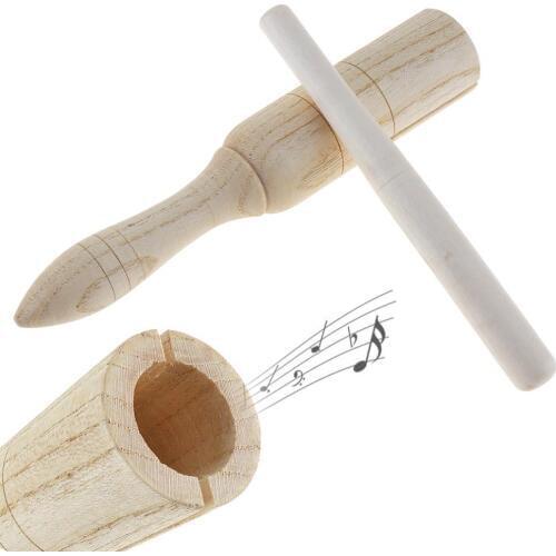 Sound Tube Wooden Crow Kid Children Gift Wood Sounder Musical Toy Percussion Education Instrument with Stick Hot