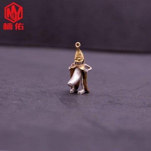 1PCS Original Banana Man EDC Paracord Knife Bead Personality Retro Handmade White Copper Pendant