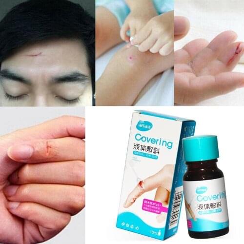 10ml/bottle Liquid Band-aid Transparent Waterproof Wound Invisible Gel Hemostasis Bandage Medical Dressing Plaste Healing K7V5