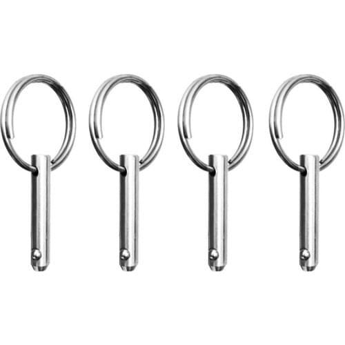 4 Pcs Quick Release Pin 1/4 inch, Full 316 Stainless Steel, Bimini Top Pin, Marine Hardware, All Parts are Made of 316 Stainless