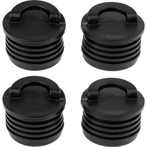 4 Pieces Black Kayak Scupper Plugs Bungs Drain Hole Replacement Accessories Marine Rafting Scupper Plug