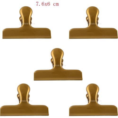 5x Stainless Steel Food Bag Sealing Clip Chip Clips Food Storage Sealer Gold