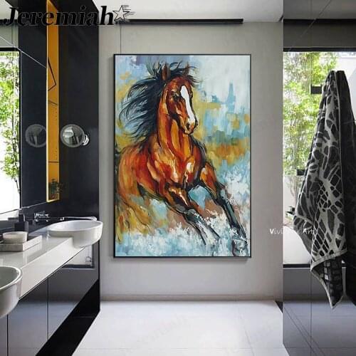 Galloping Horse Canvas Painting Oil Painting Animal Abstract Poster Wall Art Modern Home Decoration Design