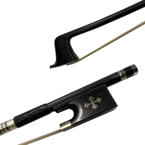 Cross Free shipping 3pcs of 4/4 Violin Carbon Fiber Bow Black Carbon Fiber Violin Bow Ebony nicker sivler ebony Frog 4/4 Violin