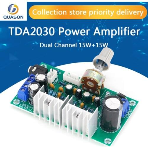 Mini TDA2030 Dual Channel Power Amplifier Board 15W+15W Audio Amplifier Amplificador For Home Sound Theater DIY