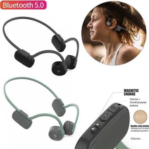 Bluetooth Headset Bone Conduction Headphone Sweatproof Sport Earphone Handsfree Earpiece with Mic for iPhone Android Cell Phone