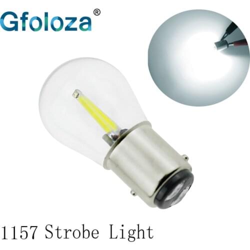 Gfoloza P21/5W BAY15D LED Strobe Flash Car Brake Lights 1157 Super Bright Bulbs Auto Light Red Warm White Yellow 12v-28v 1PCS