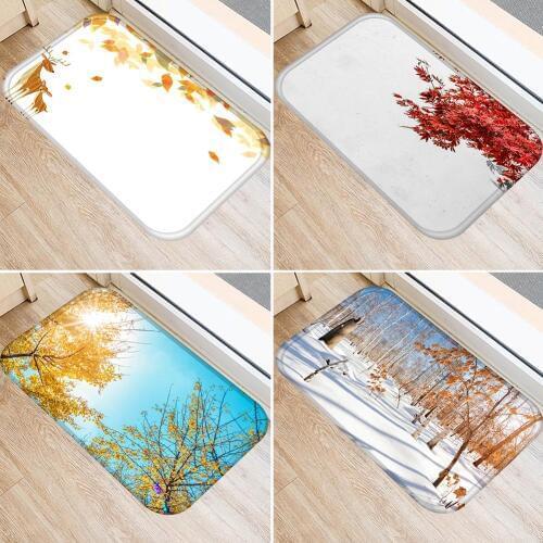 Nature Plant Tree Leaf Home Living Room Anti-Slip Door Mat Bathroom Rug Carpet