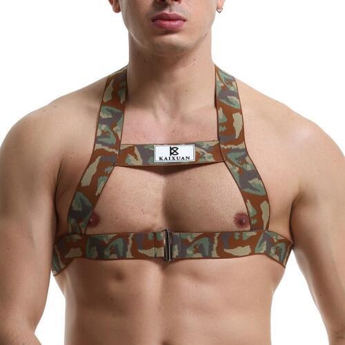 Mens Chest Harness Elastic Strap Bdsm Bondage Chest Harnas Gay Lengerie Clubwear Gym Sports Bodybuilding Shoulder Harness Belt