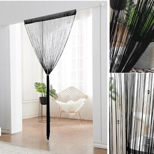 Window Curtain Solid Color Curtains Acrylic Line Tassels Curtains Line Curtain Window Blind Valance Room Divider Door Decor