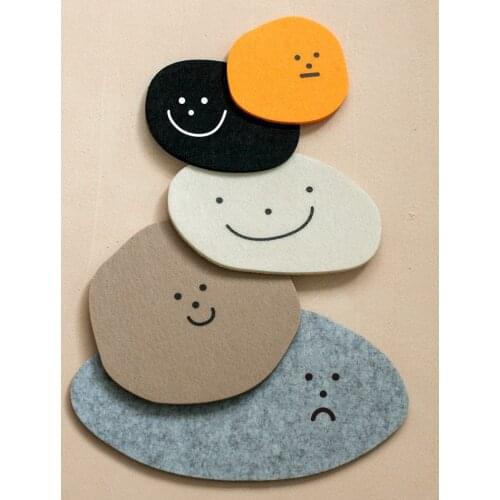 Nordic Style Creative Cartoon Felt Coaster Non-Slip Cup Mat Heat-resistant Tea Pad Home Dinner Decorations