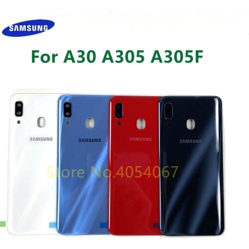 For SAMSUNG Galaxy A30 A305F A305FD A305A A305/DS Plastic Shell Back Battery Housing Repair Cover Rear Door Case Lid Camera Lens