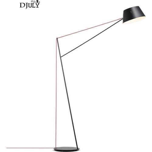 Postmodern Beautiful lines aluminum shade floor lamp for living room bedroom study reading standing lamp long arm stand light