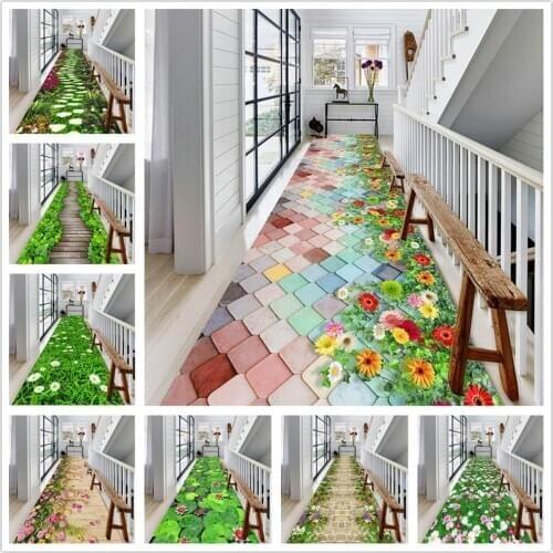 Pastoral style series Corridor Carpets for Living room bedroom Floor Rug Hotel stairs Aisle Antiskid Mats Home Hallway Area Rugs