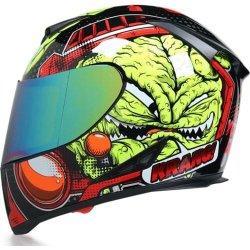 2021 NEW Motorcycle Helmet Helmet Motocross Full Face Helmet DOT Approved Dual Lens Warm anti-fog Helmet