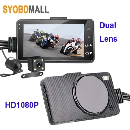 New 3.0 Inch HD Night Vision 1080P Motorcycle Driving Recorder Waterproof Portable Dual Lens Wide-angle Large Screen Recorder