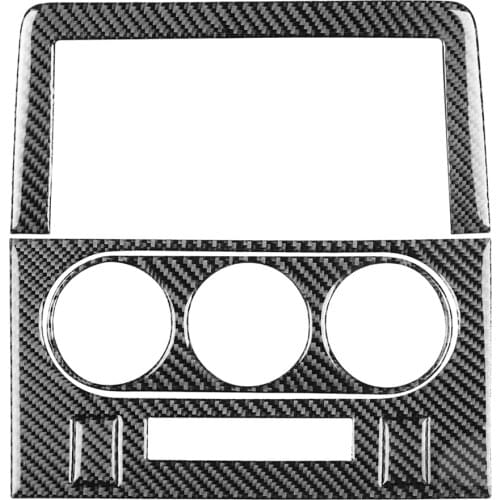 VODOOL 5pcs/set A/C Navigation Panel Frame Decoration Carbon Fiber Interior Stickers Car Accessories for Dodge Challenger 08-14