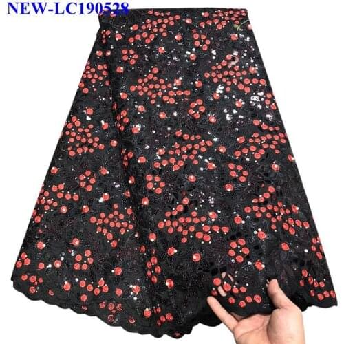 High quality embroidered sequins Fabric Tulle Net Lace Fabric For Party Dress Embroidery Organza Lace Fabric With beads JXEW05