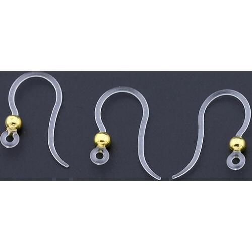 40pcs 17mm Transparent Resin Ear Hook For Jewelry Making ,Earrings Base Setting DIY Accessories For Jewelry Making