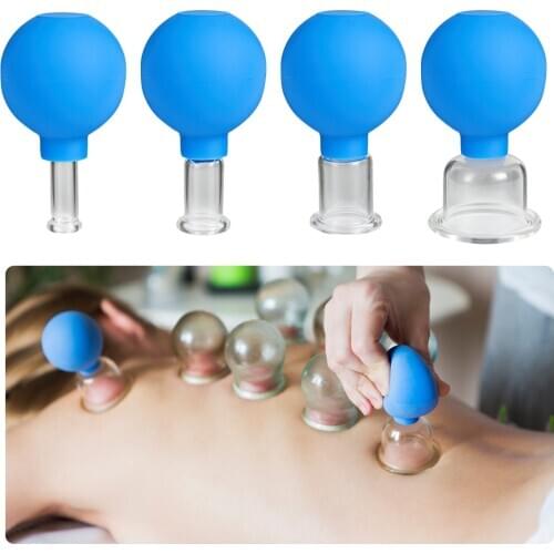 1pc Rubber Vacuum Cupping Glass Massage Body Cups Anti Cellulite Cans Face Massage Vacuum Jar Medical Chineses Therapy Cupping