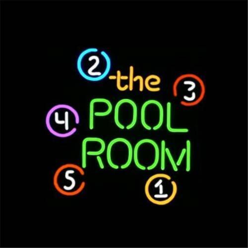 17*14" THE POOL ROOM NEON SIGN Signboard REAL GLASS BEER BAR PUB Billiards store display Restaurant Shop christmas Signs