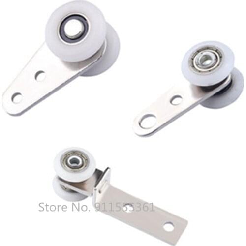 20Pcs/Lot 45x19mm Metal Bearing Pulley Block with Two Plastic Wheel for Wardrobe Cupboard Window Cabinet Sliding Doors Hardware