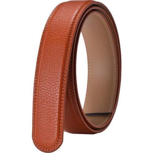 2019 New Real Leather Belt No Buckle for Men Women Designer Cowskin Belt Body w/3.5cm Fashion Belt for Automatic Buckle