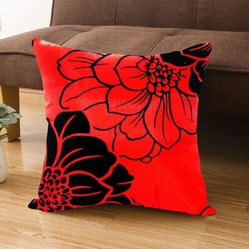 2020 Red Flower Printed Square Shape Home Sofa Bedroom Cushion Home Decoration наволочка 45*45