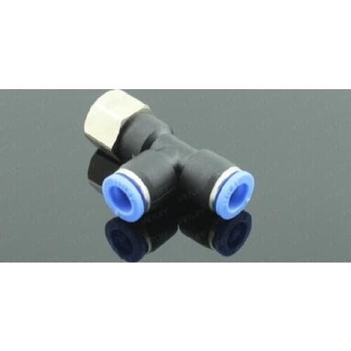 3 Way Female Push In To Connect Fitting Imperial British Standard Tube OD 5/16" X NPT 1/8" 1/4" 3/8" 1/2" Side Thread Quick