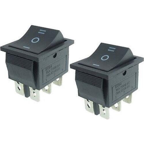 50 Pcs 250V/10A 125V/20A AC 6 Pin Double Pole Double Throw SPST ON/OFF/ON 3 Geer Self Lock Rocker Switch