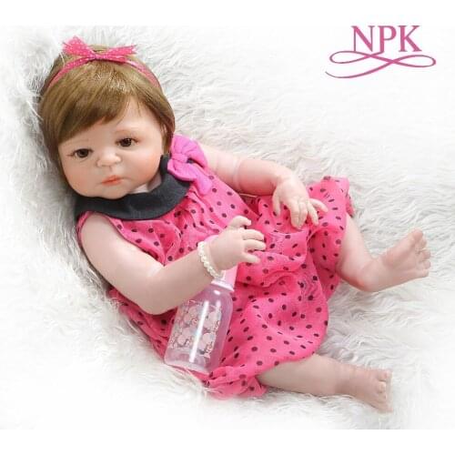 56CM bebe doll reborn baby girl pinky sweet victoria full body silicone Bath toy hand detailed paiting Education toy