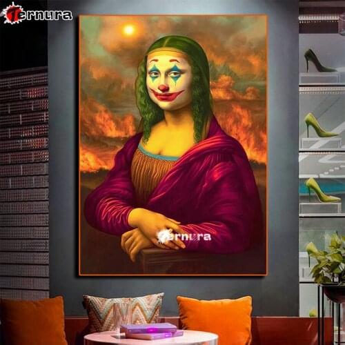 5d diy diamond painting smokes Mona Lisa Joker mosaic diamond crystal painting full square round diamond embroidery art Decor