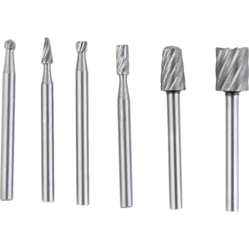 6pcs Professional HSS Rotary Grinding Bits Universal Drill Bits For For Bosch Mini Woodworking Wood Tool