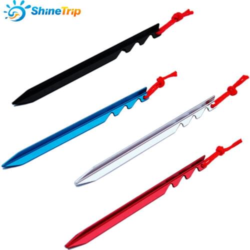 8Pcs/lot Outdoor Picnic Camping Fishing Canopy Aluminum Alloy Tent Pegs 18cm Stakes Nails Ground Pin Hook Tent Accessories
