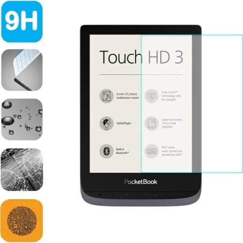 9H Tempered Glass LCD Shield Film 6 inch Screen Protector for Pocketbook Touch HD HD2/HD3 Accessories