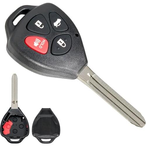 4 Buttons Remote Car Key Shell Case Keyless Entry Transmitter Automobile Key Shell Replacement Fit for Toyota Corolla RAV4