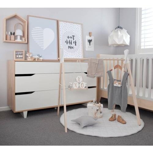 Fitness Rack Wooden Baby Play Gym Nursery Accessories Baby Awakening Wood Gantry Ring-pull Toy Clothes Rack Children Room Decor