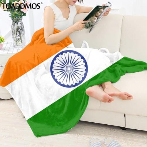 TOADDMOS Indian Flag Design Fleece Blanket for Kid Adult Comfort Thin Quilt Soft Warm Knee Blanket Sofa Nap Throw Blanket manta
