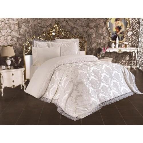 French lace Lalezar Bridal Set 7 Piece Cream