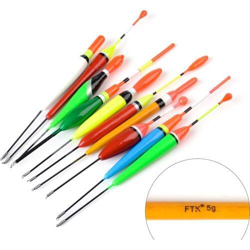 FTK Fishing Float Barguzinsky Fir Floats 10Pcs/Lot Float 2/3/5g Mixed Color For Carp Fishing