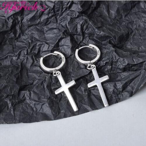 Hfarich Trendy Cross Ear Cuff Classic Earring Hooks Aesthetic Drop Earrings For Unisex Christian Believer Jewelry Pary Gift