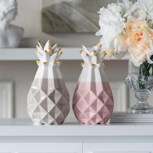 Ceramic pineapple crafts ornaments Nordic style creative wine cabinet living room cabinet Vintage Home Decor Craft Accessories
