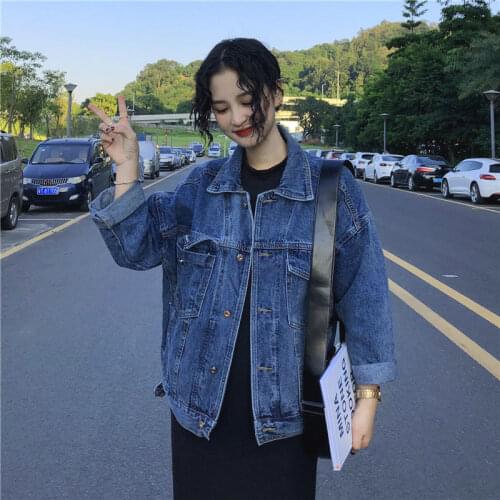 Oversized Denim Jacket 5XL Spring Autumn Loose Vintage Women Coat Street Clothing Single-breasted Female Casual Jeans Jackets