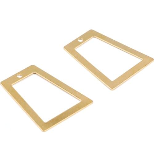Brass Geometry Charms, Raw Brass Earrings Findings,Raw Brass Pendant, Rectangle Earrings Brass Charm,28.5mmx24mm-RB1117