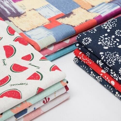 Polyester Linen Japanese Fabric Zakka Fabric For Sewing Pillow Case And Storage Bag Home Textile Fabrics