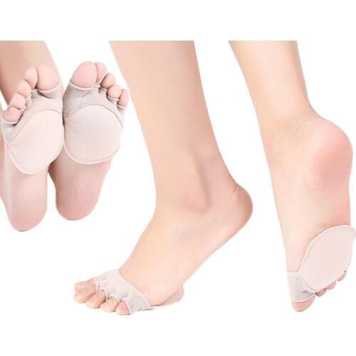 1 Pair Breathable Cotton Invisible Five Finger Socks Forefoot Pad Metatarsal Sore Nursing Open Toe Socks Belly Dance Yoga Socks