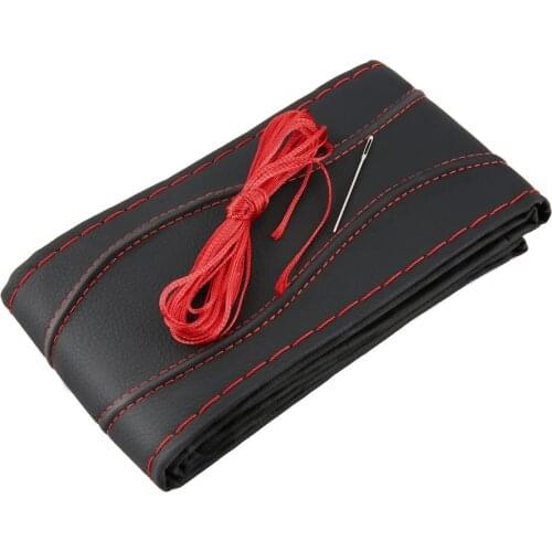 Breathable Type Steering Wheel Hub Breathable Sewing Steering Wheel Cover Car Classic Steering Cover Soft Braid On Wheel